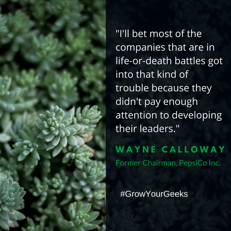  "I'll bet most of the companies that are in life-or-death battles got into that kind of trouble because they didn't pay enough attention to developing their leaders." - Wayne Calloway