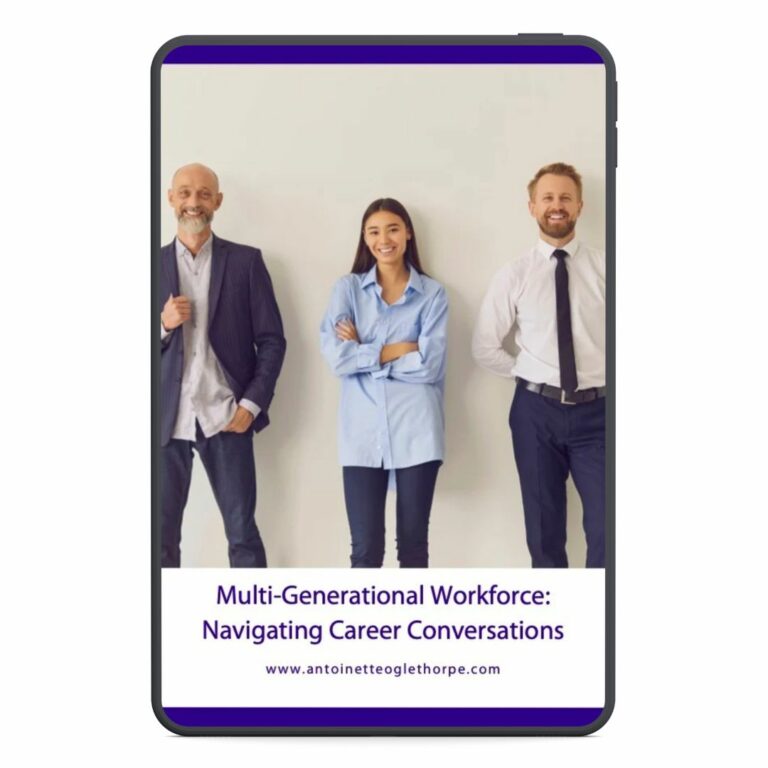 A Guide To Navigating Career Conversations in a Multi-Generational Workforce Digital version on a tablet