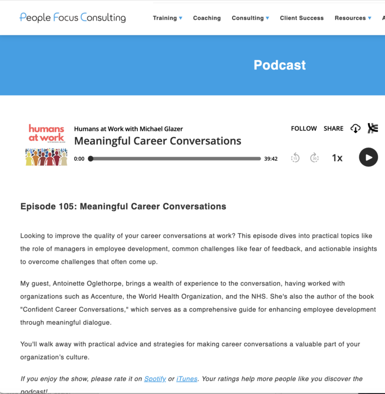 Episode 105: Meaningful Career Conversations｜People Focus Consulting